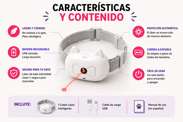 Collar Láser Interactivo para Gatos
