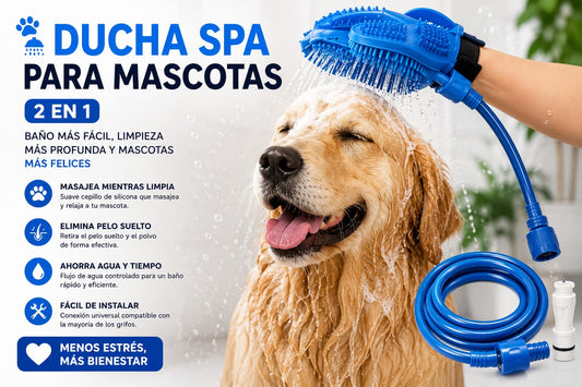 Manguera de Ducha con Cepillo para Mascotas